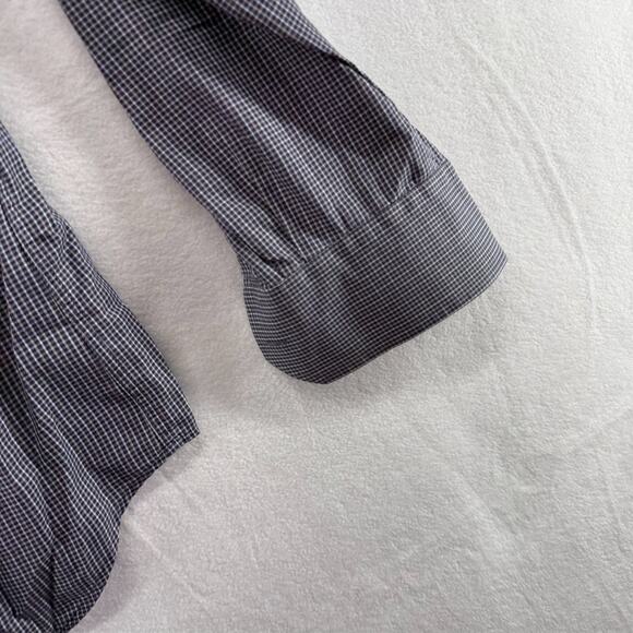 Peter Millar Shirt Mens Large Blue Micro Check Houndstooth Plaid Collection Flex - Picture 10 of 14